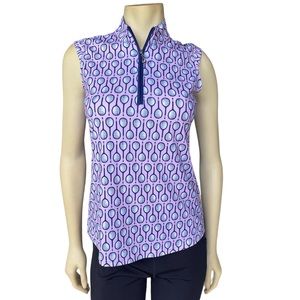 San Soleil Ace Tennis Racket SolCool® Mock Neck Pullover - Women Top